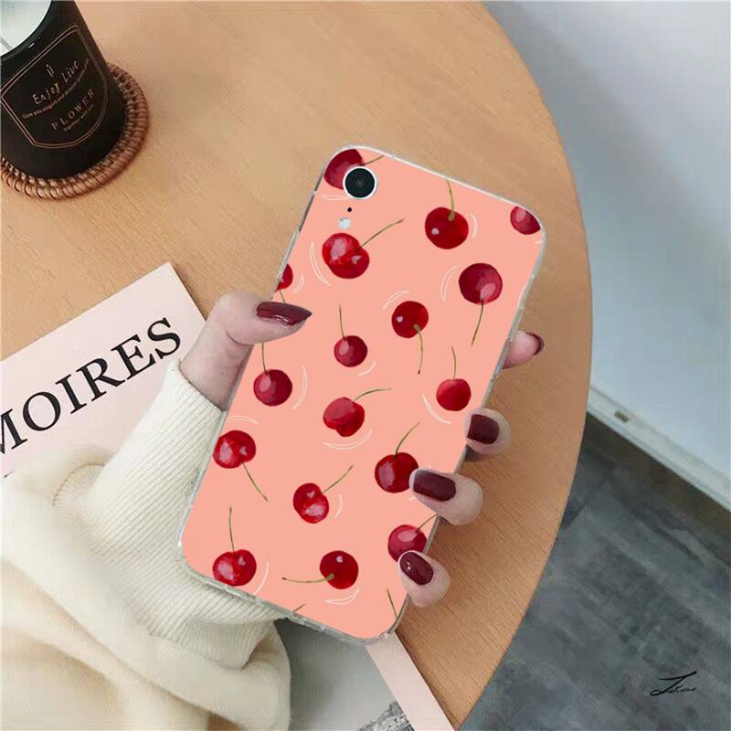 Чехол для телефона с фруктами, красным гранатом и вишней для iPhone 13 11 12 pro XS MAX 8 7 6 6S Plus X 5S SE 2020 XR
