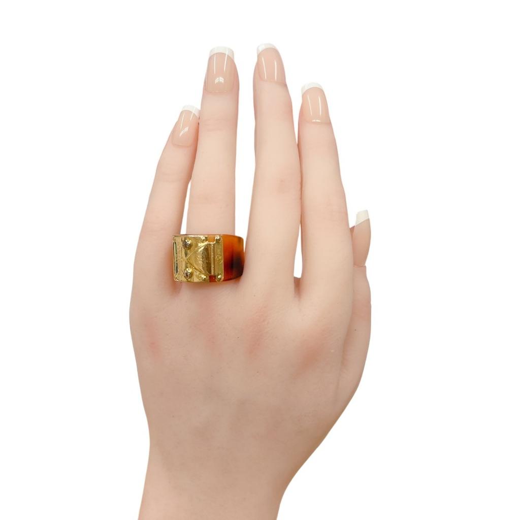 LOUIS VUITTON M size bar rock milling Ring Not specified Brown unisex M65203 Used