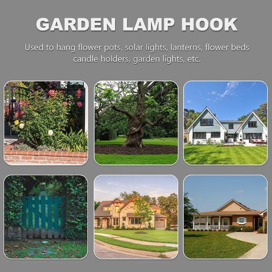 Heavy Duty Shepherd Hook 5 Prong Base Garden Hook Stake Rust-proof Multifunctional Standing Pole Hook for Bird Feeder Lanterns Flower Baskets