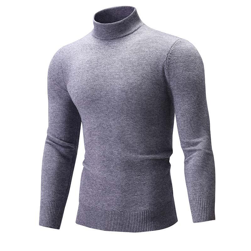 Men S Half Turtleneck Knit Sweater Solid Color Casual Spring Autumn