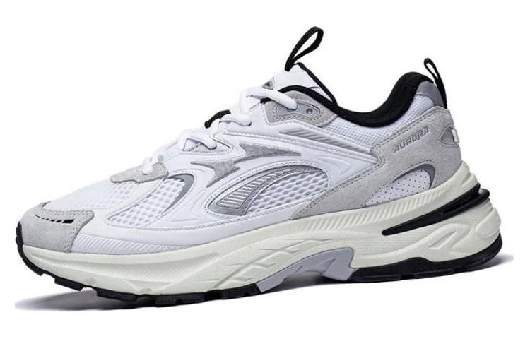 Li Ning Aurora 2K Удобные Нескользящие Износостойкие Низкие Повседневные Туфли Мужские Стандартные Белые AGCT107-1
