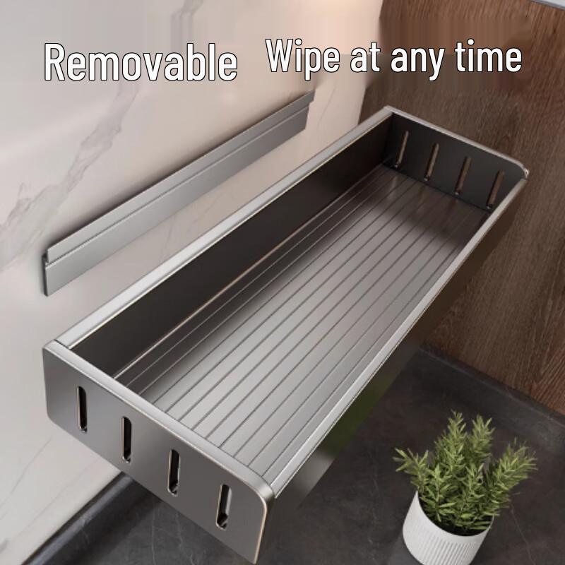 No-Drill Wall-Mounted Kitchen Spice Rack with Knife Holder & Hooks