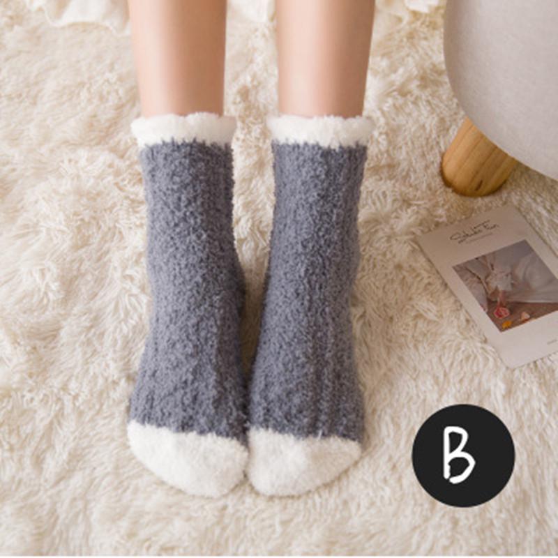 Милые носки с героями мультфильмов, женские осенне-зимние толстые теплые носки для сна, коралловые бархатные теплые носки Лолита Кавайи, рождественские подарки