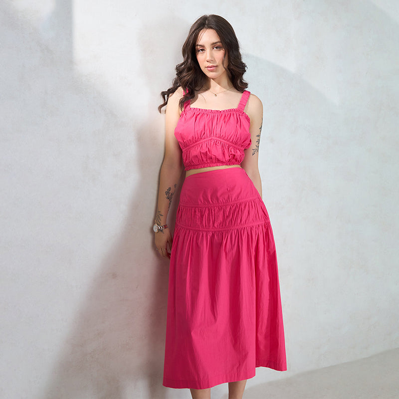 Virgio Women Midi Length Fit And Flare Fit Skirt