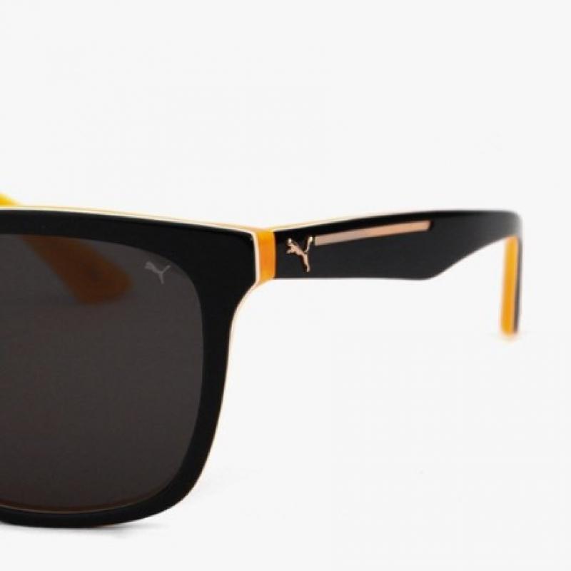 Puma Pu0087sk 002 Ripper Square Horn Rimmed Over Asian Fit Sunglasses