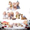 11 шт. Набор Рождественской Вертепа Миниатюрный Вертеп Статуэтки из Смолы Товары для Праздничной Вечеринки Коллекция Подарки