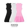 Fashion Style 2024 Summer New Arrival Women's Clothing Stylish Balloon Style Rib Backless Dress 0085361