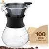 Pour Over Coffee Maker with 100pcs Paper Filter, Borosilicate Glass Carafe, Drip Coffee Maker for Home Café Restaurant Camping