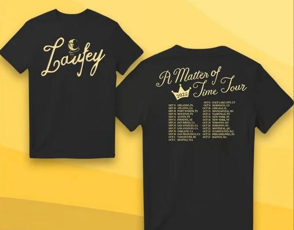 Laufey Merch Store A Matter Of Time Tour 2025 2 Sided Shirt