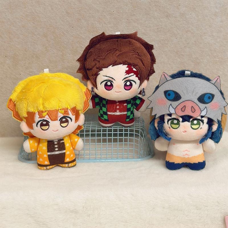 10cm Anime Demon Slayer Kimetsu No Yaiba Plush Kamado Tanjiro Agatsuma Zenitsu Hashibira Inosuke Tomioka Giyuu Pendant Doll Toys