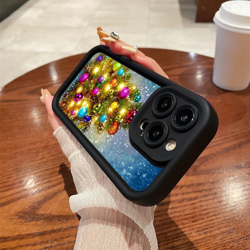 N117 Новогодние Счастливого Рождества арт Мягкие чехлы для телефонов Angel Eyes для iPhone 16 15 14 13 11 Pro Max 8 7 6s Plus 12 mini XR XS Max SE Противоударный чехол