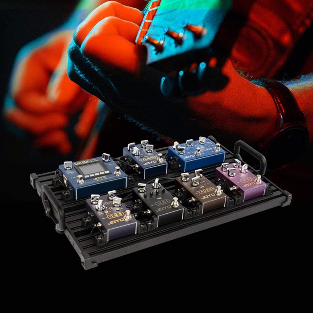 GUITTO Гитарная эффекторная панель Педальная панель с зажимным блоком Фиксированная педаль эффектов Алюминиевый сплав с ультралегкой сумкой для переноски (большой)