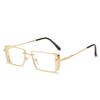 New punk metal small square frame fashion modern women's sunglasses ins sunglasses personalized square glasses