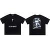Cross-border new graffiti letter printing European and American street trendy brands loose and versatile casual men's and women's short-sleeved round