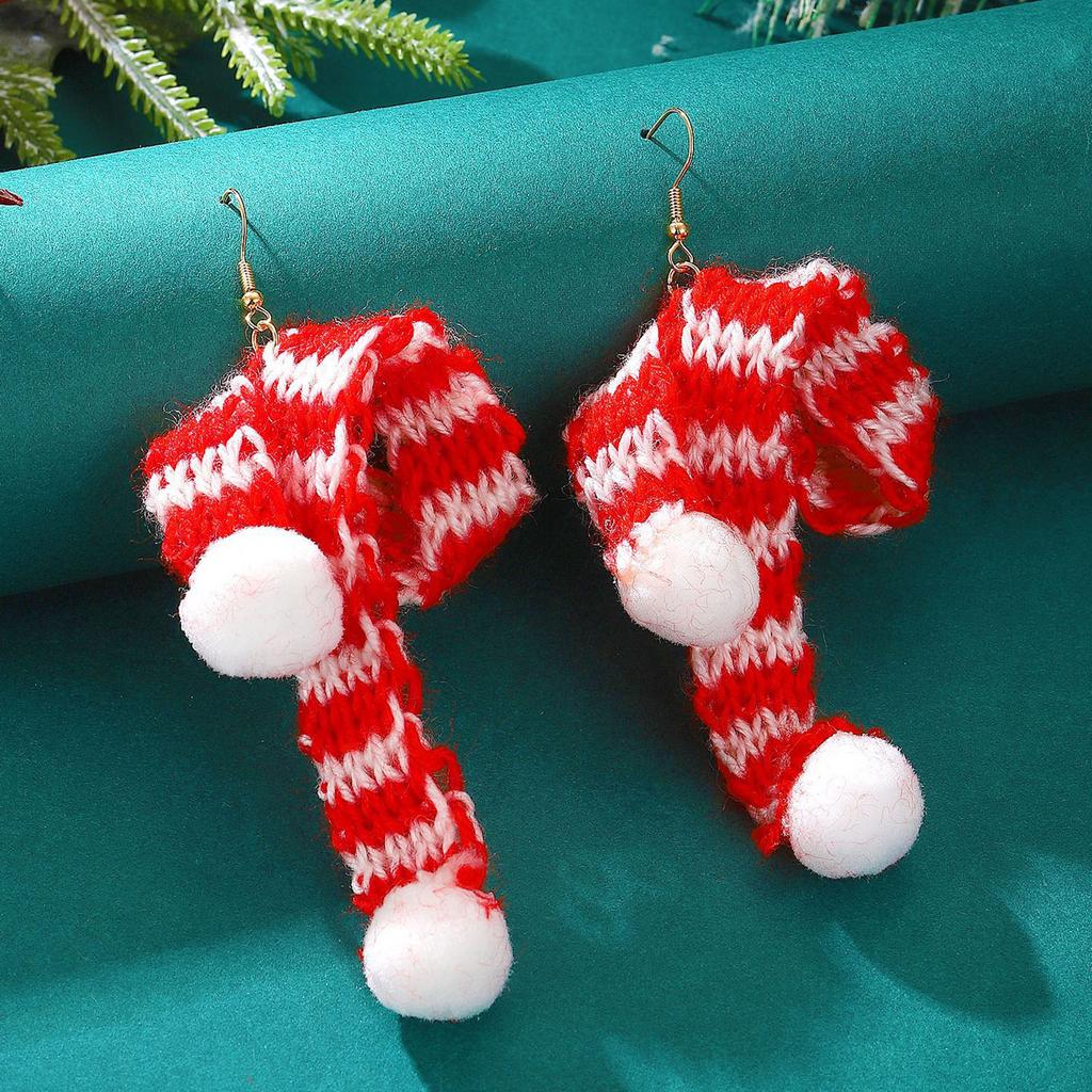 Women's Christmas Ear Studs Fall and Winter Hat Scarf Pendant Festival Earrings Gift for Wife Mother Daughter Friends