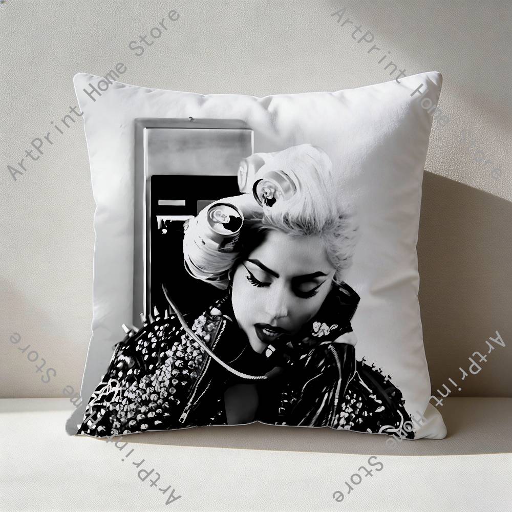 LLadyS GGagaS Pillowcase for Sofa Room Office Decor Printing Protector Cushion Cover Valentine gift Custom