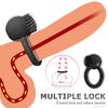Male Vibrating Ring USB Charging 10 Frequency Black Elastic Design Long-lasting Enhance Happiness Silicone Vibrating Penis Lock Ring for Couple