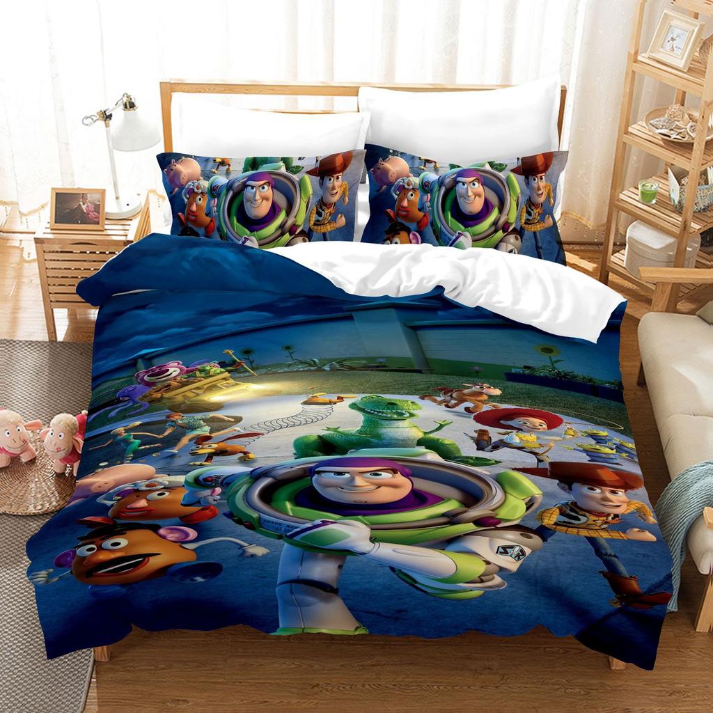 Factory 3D Digital Printing Quilt Set Three-Piece Cartoon Animation Thickened Grinding Kit