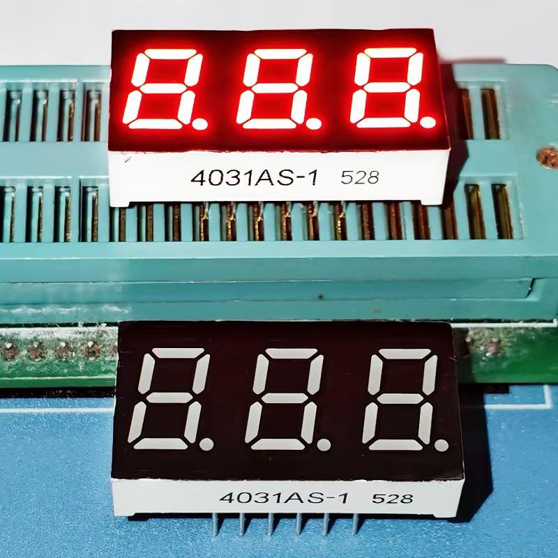 Красный светодиодный цифровой индикатор высокой яркости, 0,4 дюйма, 3-разрядный, с общим катодом 4301AS / с общим анодом 4031BS