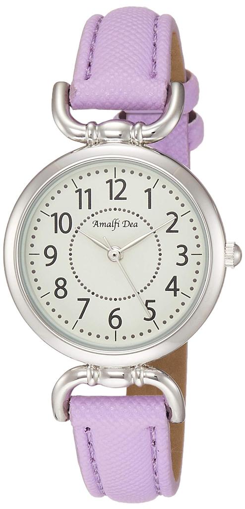 [Arias] Analog Amalfidia Waterproof Leather Strap White Dial WW20022A-129 Women's Purple