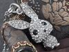 Серебристый Тон Кристалл Стразы Помпон Аниме Заяц Кролик Подвеска Ожерелье