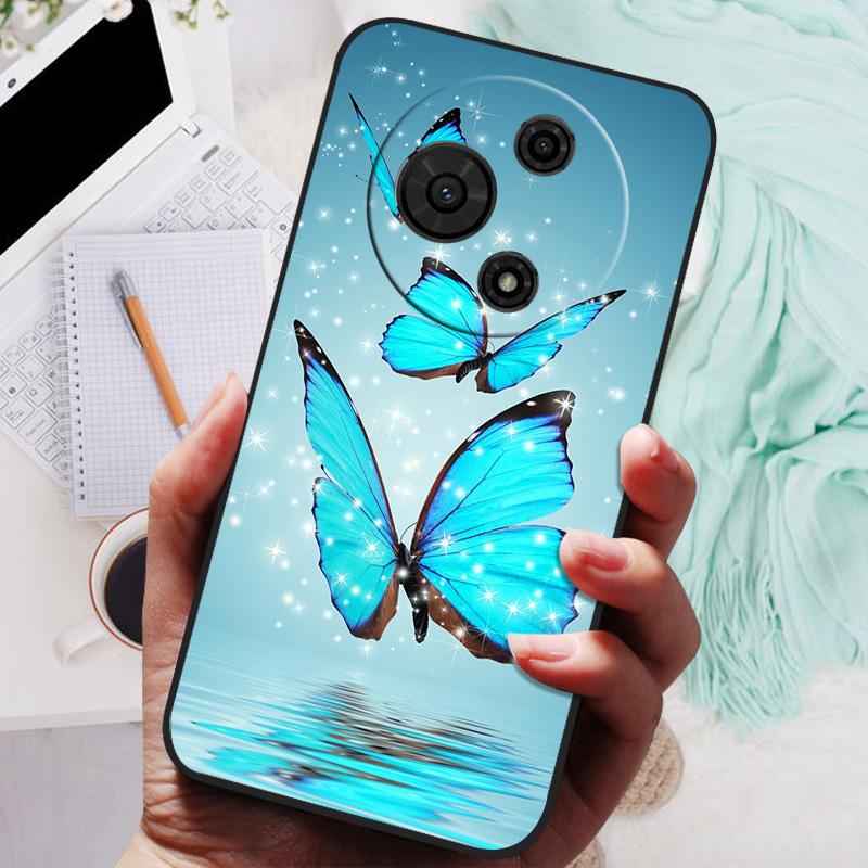 For TCL 605 Case Flower Geometric Painted Bumper Coque Soft Silicone Cover Fundas For TCL 60 SE 4G Cases 60SE TCL605 Shells