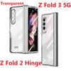 Detachable Plating For Samsung Galaxy Z Fold 3 Fold 2 Case Transparent Hinge Protection Cover Glass Screen Protector