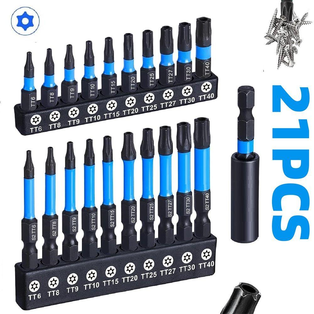 21/27/29 PCS Magnetic Impact Torx Bit Set S2 Steel Star Impact Drill Bit Set Electric Drill Tools