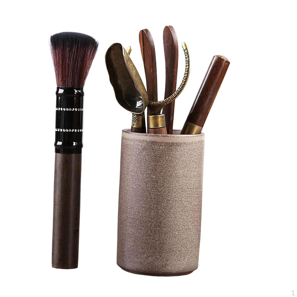 Шесть джентльменов установили чайную посуду кунг-фу, инструменты для чайного домика