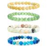 8MM Beads Bracelet for Women Men Cat's Eye Stone Bracelet Blue Stripe Bracelet Friendship Jewelry