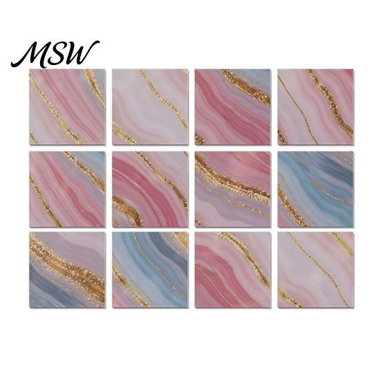 Protective Surface Cover for Old Walls 12PCS Imitation Marble Pattern Wall Stickers, Self-Adhesive Waterproof EVA Peel And Stick Tiles Tiles, Scratch