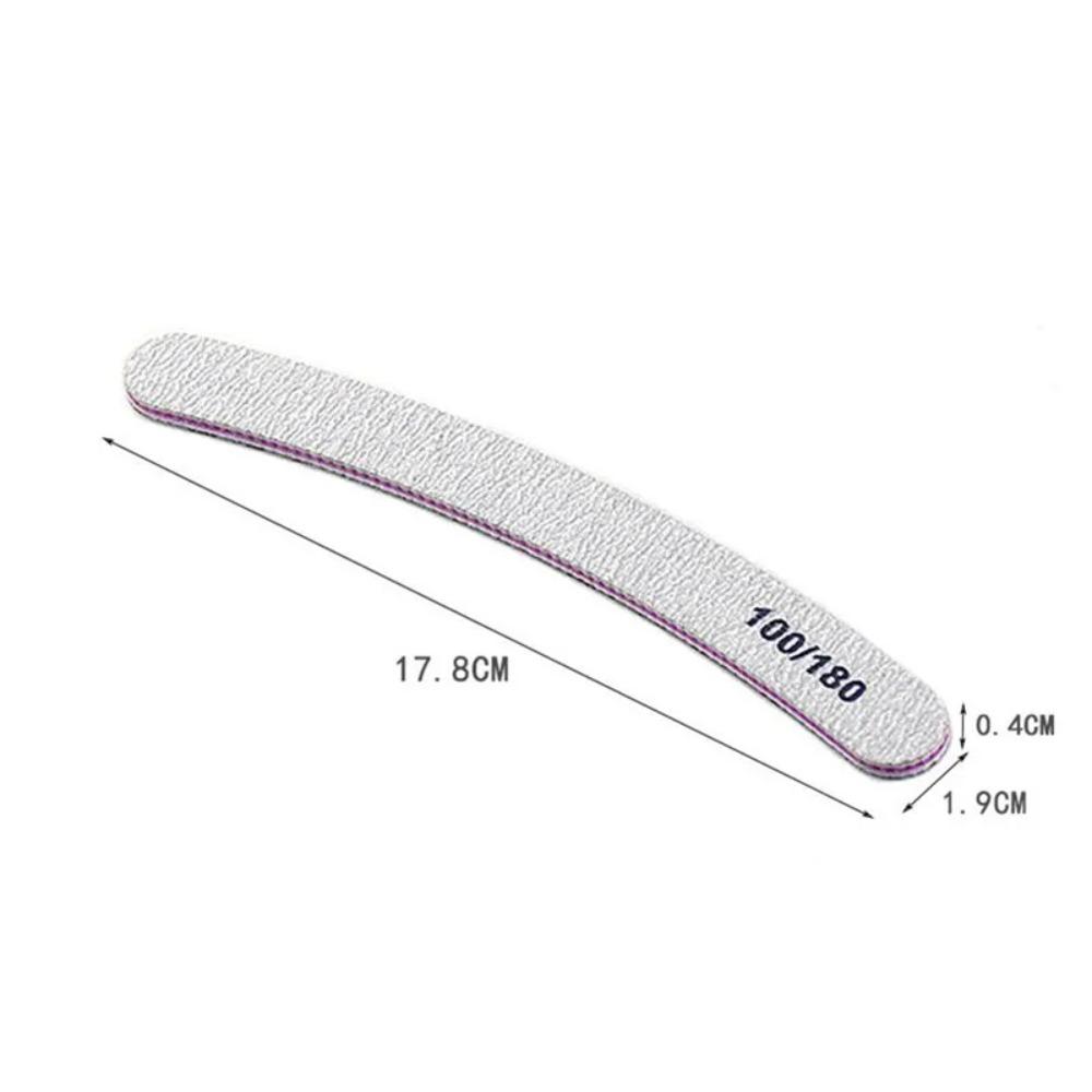 25Pcs/Lot Grey Sandpaper Nail File 100/180 Double Sided Buffer Block Polisher Pedicure Manicure Nail Art Files Nails Accesorios