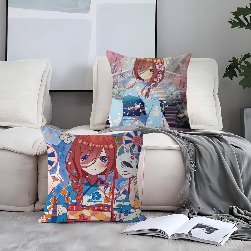 M-Mi-ku Anime NakanoS Personalized Picture Text Home Decorative Pillows Household Gifts 45x45cm