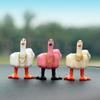 Funny Little Duck Resin Statue Home Decoration Cute Middle Finger Duck Figurine Sculpture with Glasses Crafts Gift Desktop Decor
