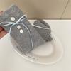 Grayish-blue Socks, Sweet Ribbons, Bows, Buttons, Autumn and Winter Piles of Socks