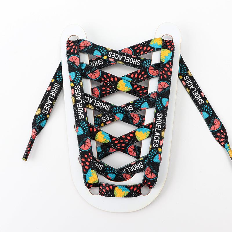 1 пара шнурков с фруктами, цветной принт, плоские шнурки для кроссовок, повседневная парусиновая обувь, аксессуары, спортивная обувь, кружево унисекс