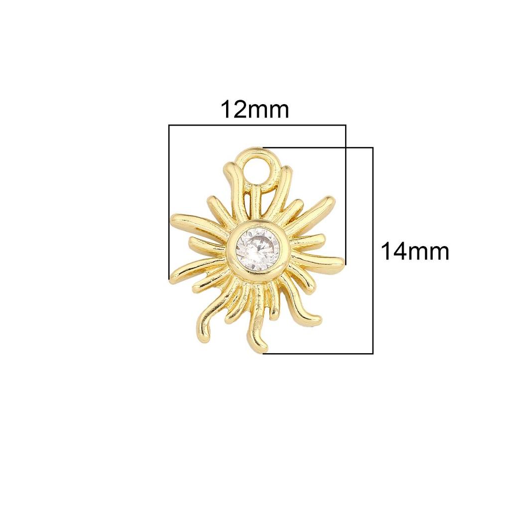 Медные циркониевые подвески с солнечной молнией для изготовления ожерелья, серег, браслетов