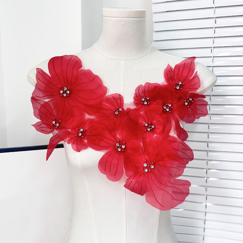 1 шт кружевные цветы одежда аксессуары тканевые украшения нашивка швейные принадлежности сетчатые цветы тканевые нашивки своими руками 4 цвета