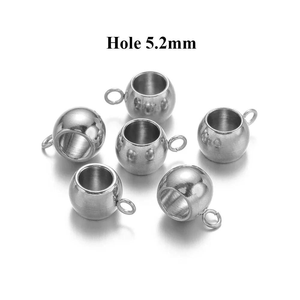 20pcs Stainless Steel Spacer Beads Pendant Charms Clasps Gold Color Bail Beads for DIY Jewelry Making Charms Bracelets 4mm Hole