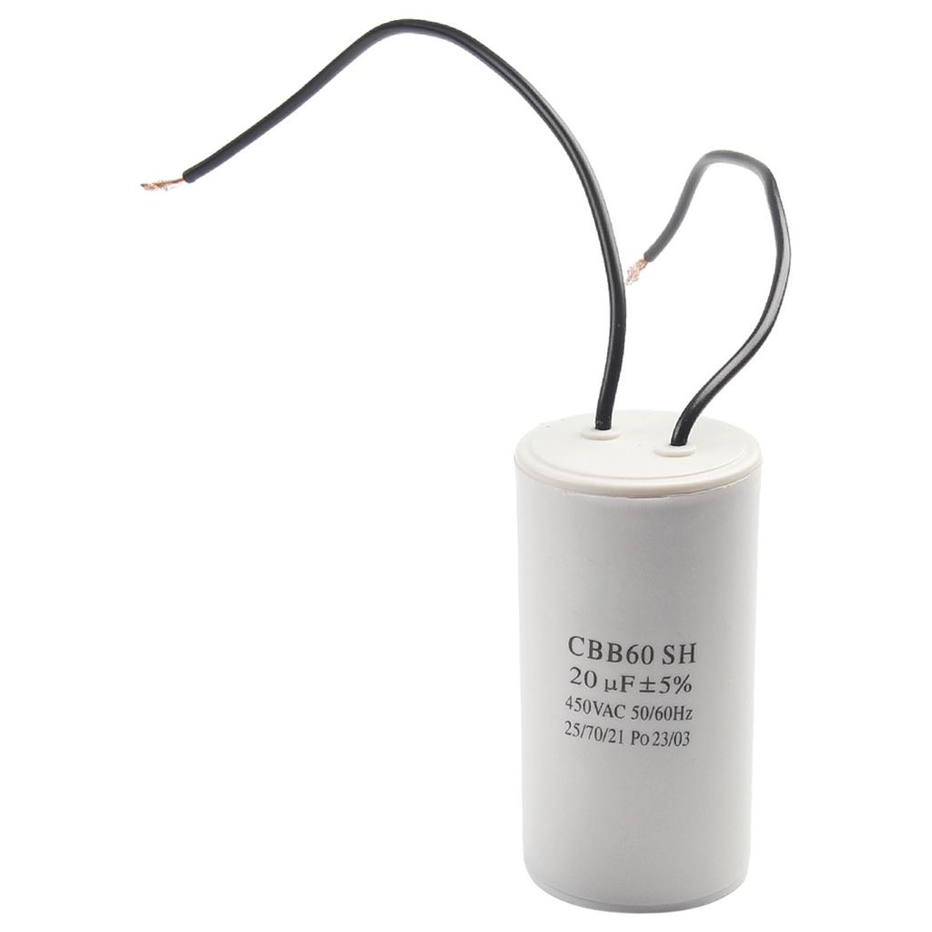 CBB60 Run Capacitor 450V AC 20uf with Wire  Run Round Capacitor for Motor,  3/4/5/6/8/10/12/15/16/18/20/25/30/35/40/45/50/60/70/80/90/100uf
