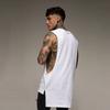 New Sports Vest Men'S Loose Summer Pure Cotton Fitness And Bodybuilding Quick Drying Sleeveless Shoulder White Base Shirt Sleeveless T-Shirt