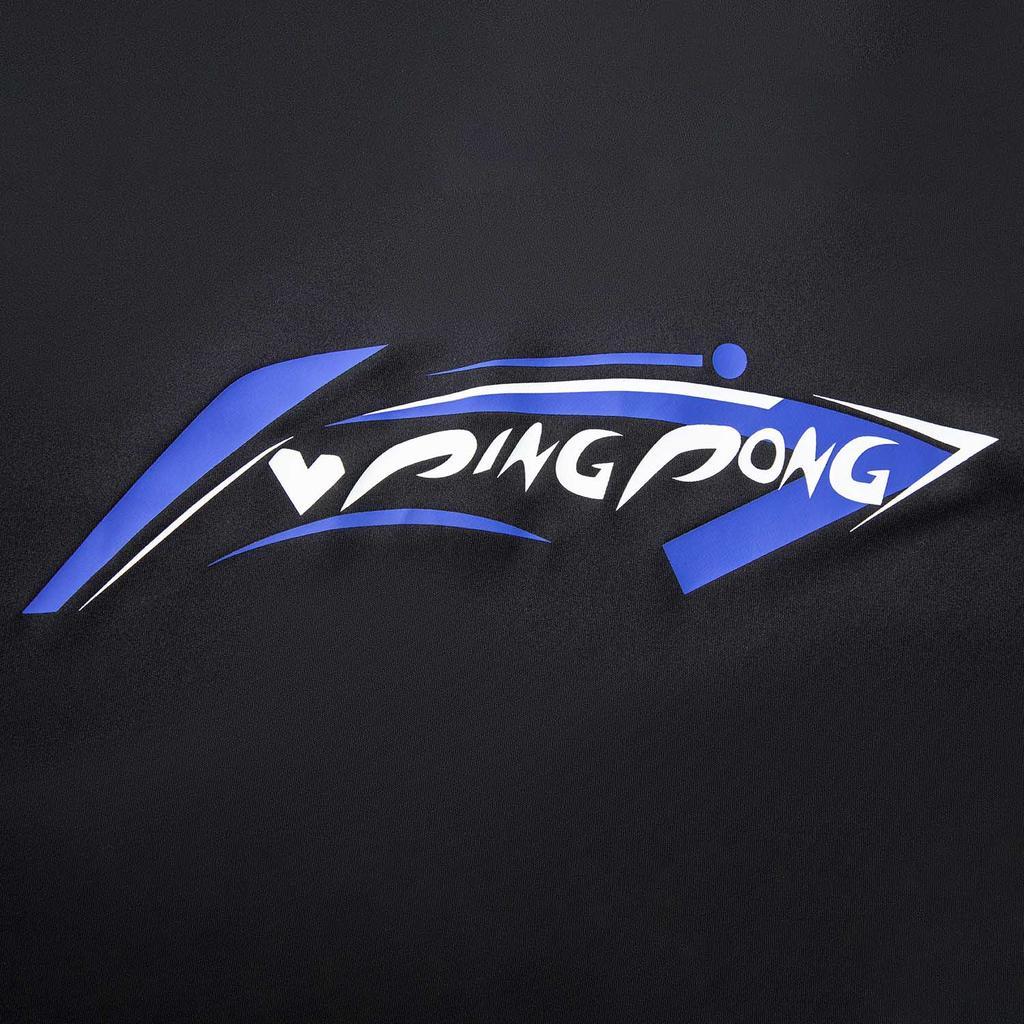 Li Ning Серия Настольный теннис Повседневная Удобная Футболка с коротким рукавом с принтом букв Унисекс Топы Черный AHSV611-1
