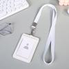 Держатель для ID-карты из искусственной кожи с шейным шнурком, вертикальный, горизонтальный, для офисного работника, школьника