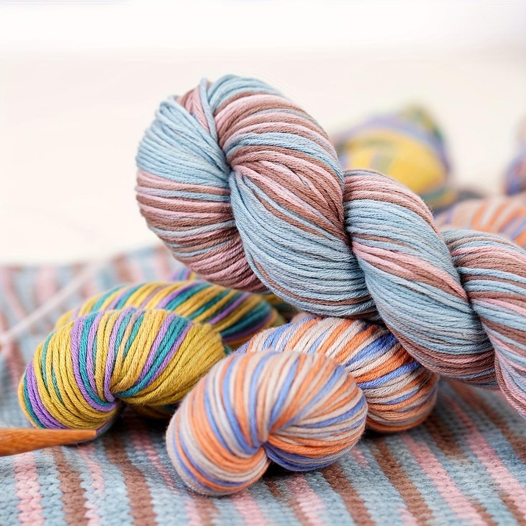 4-Pack Cotton Yarn 200g (4x50g ) Breathable Soft Woven Thread for Knitting Crochet Mixed Colors Lightweight for Sweaters Yarns