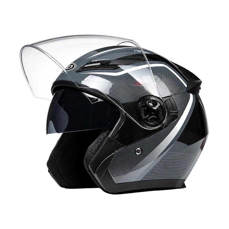 AD 3/4 Motorcycle Helmet Men Women 3C Certified Half Face With LED Light Commuting All Season