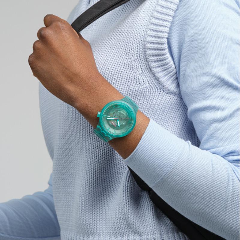 Swatch Мужские зеленые часы 47 мм SB05L101 SB05L101