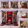 Красивые Рождественские Световые Украшения Наволочка для Подушки-Картинки Шелковистый Короткий Плюш с Невидимой Молнией Пылезащитный Чехол для Подушки на Диван