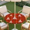 Outdoor Round Table Cover With Umbrella Hole Waterproof Patio Garden Tablecloth Elastic Edge Deck Balcony