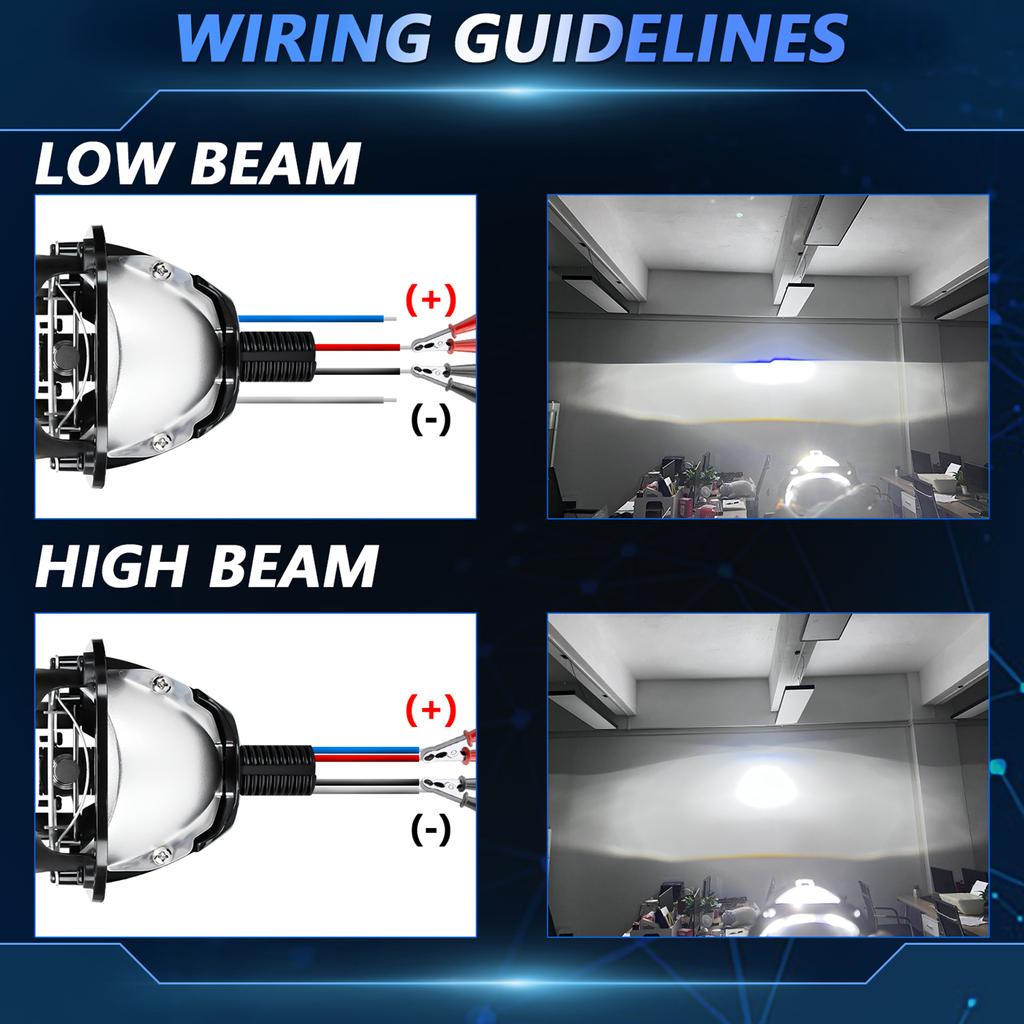 2.5inch LED Projector Lens 6000K 8000LM 110W Car Headlight H4 H7 9005 9006 Headlight Kit 2 Pack