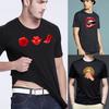 Мужская футболка Харадзюку Топ Летняя с круглым вырезом Повседневная с принтом рта Футболки с коротким рукавом Уличная одежда Одежда Топы Мягкий пуловер
